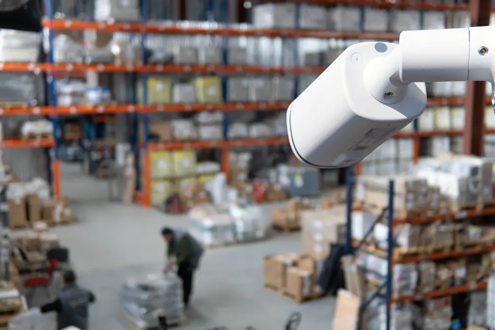 IP security camera at a warehouse